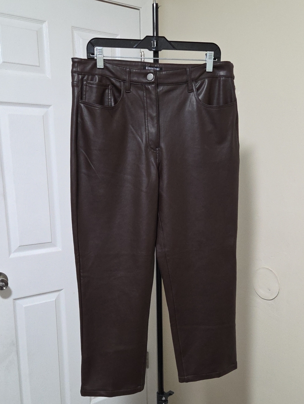 Reitmans Plus Size  Dark Brown Faux Leather Ankle Jeans